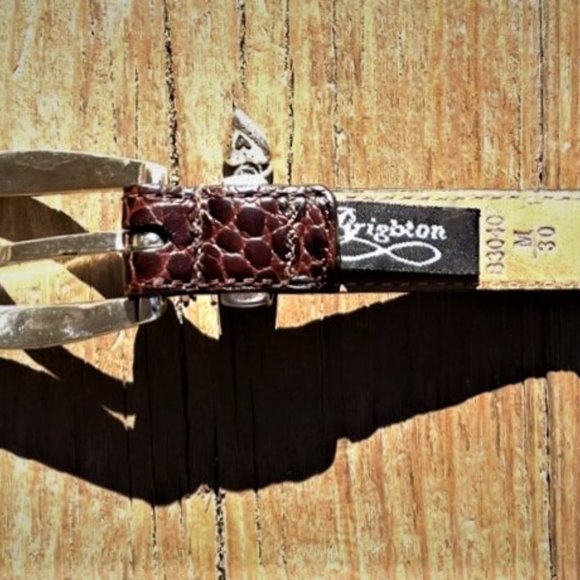 Brighton Croc Concho Style Silver & Leather Belt main image 6